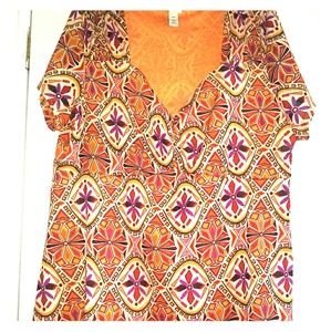 Venezia Lane Bryant Shirt Top Blouse Lady's 18 20 Gold & Purple